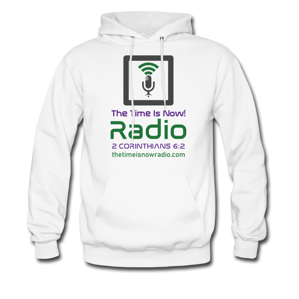 The Time Is Now!Radio Hoodie-Green/Purple - white