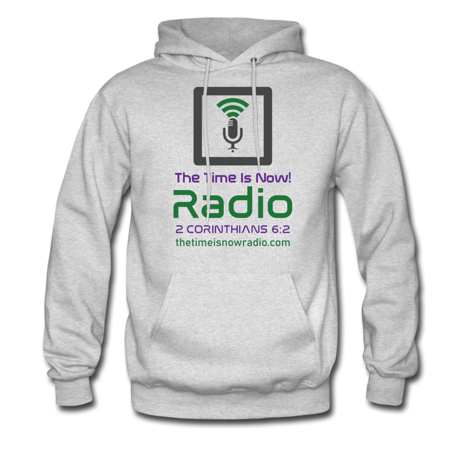 The Time Is Now!Radio Hoodie-Green/Purple - ash 