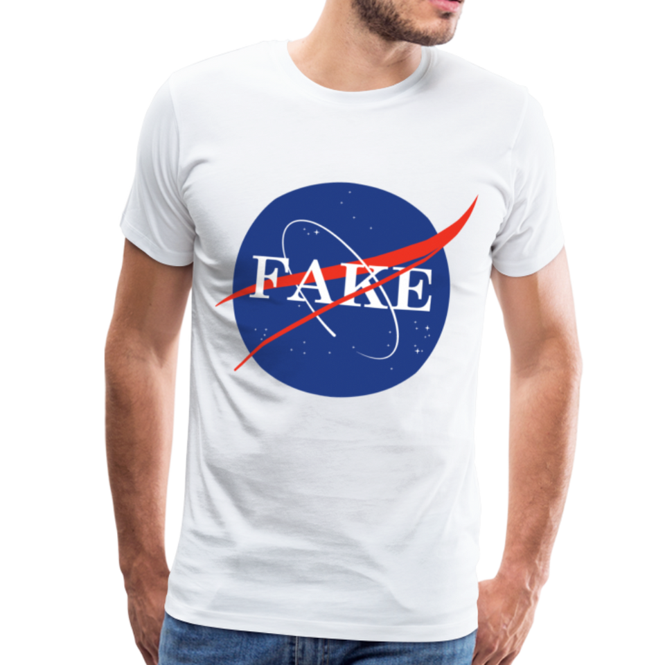NASA is FAKE Shirt - white