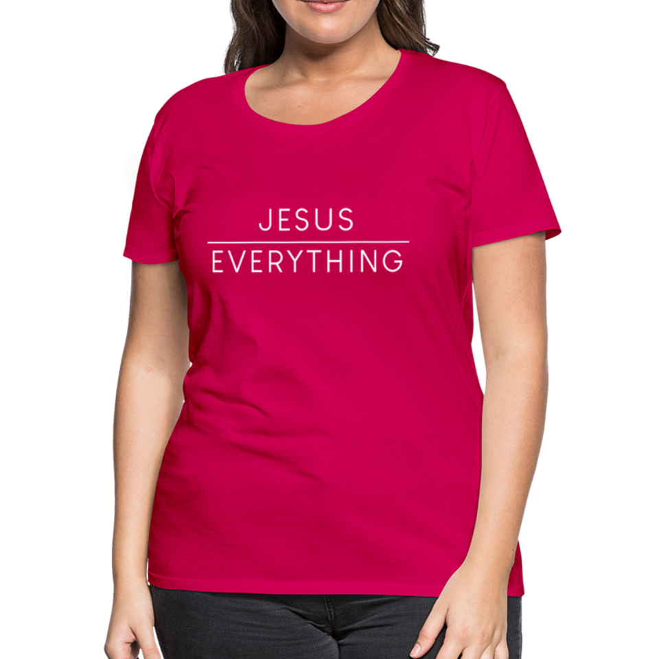 Jesus Over Everything-Women's - dark pink
