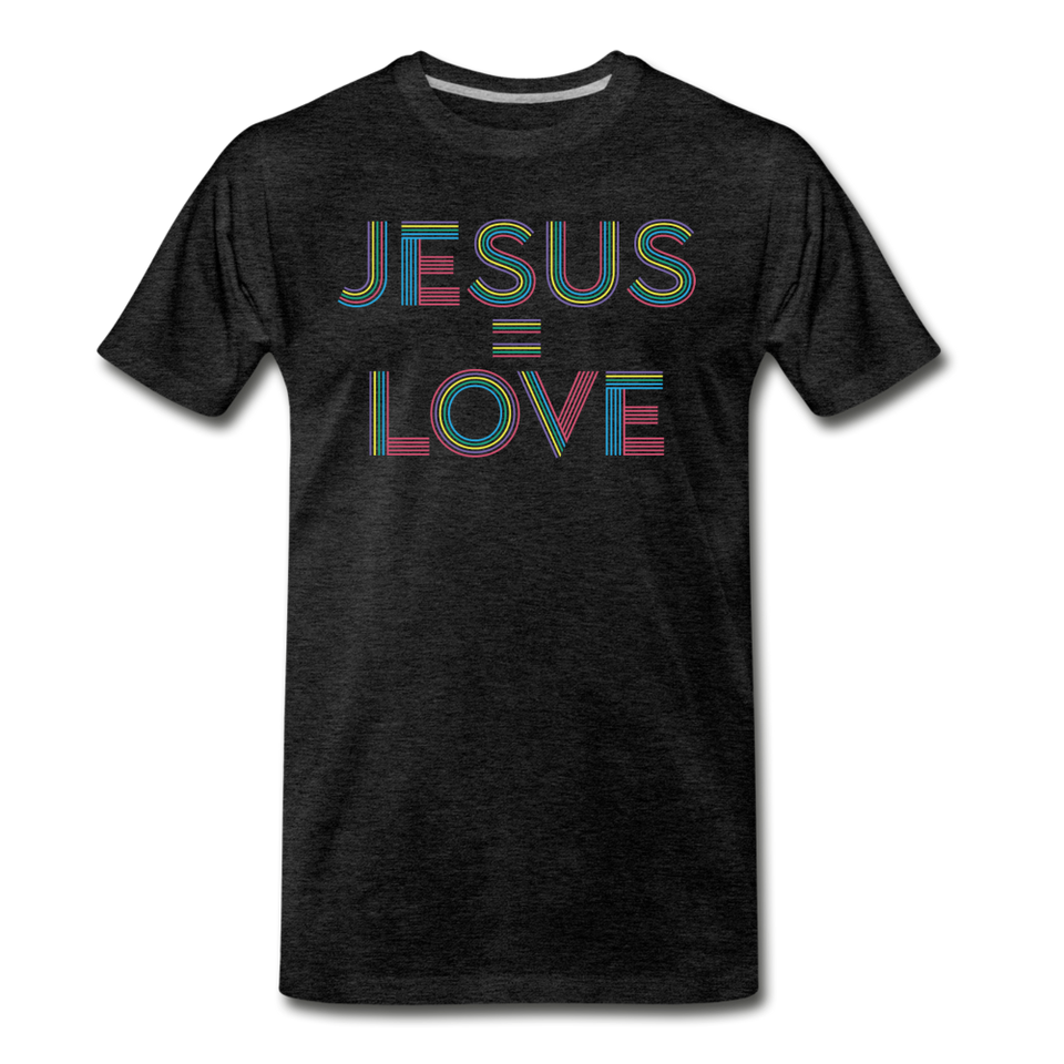Jesus=Love Men's - charcoal gray